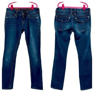 Rock Revival Kacy Boot Blue Jeans Bootcut Dark Wash Stretch Denim size 28